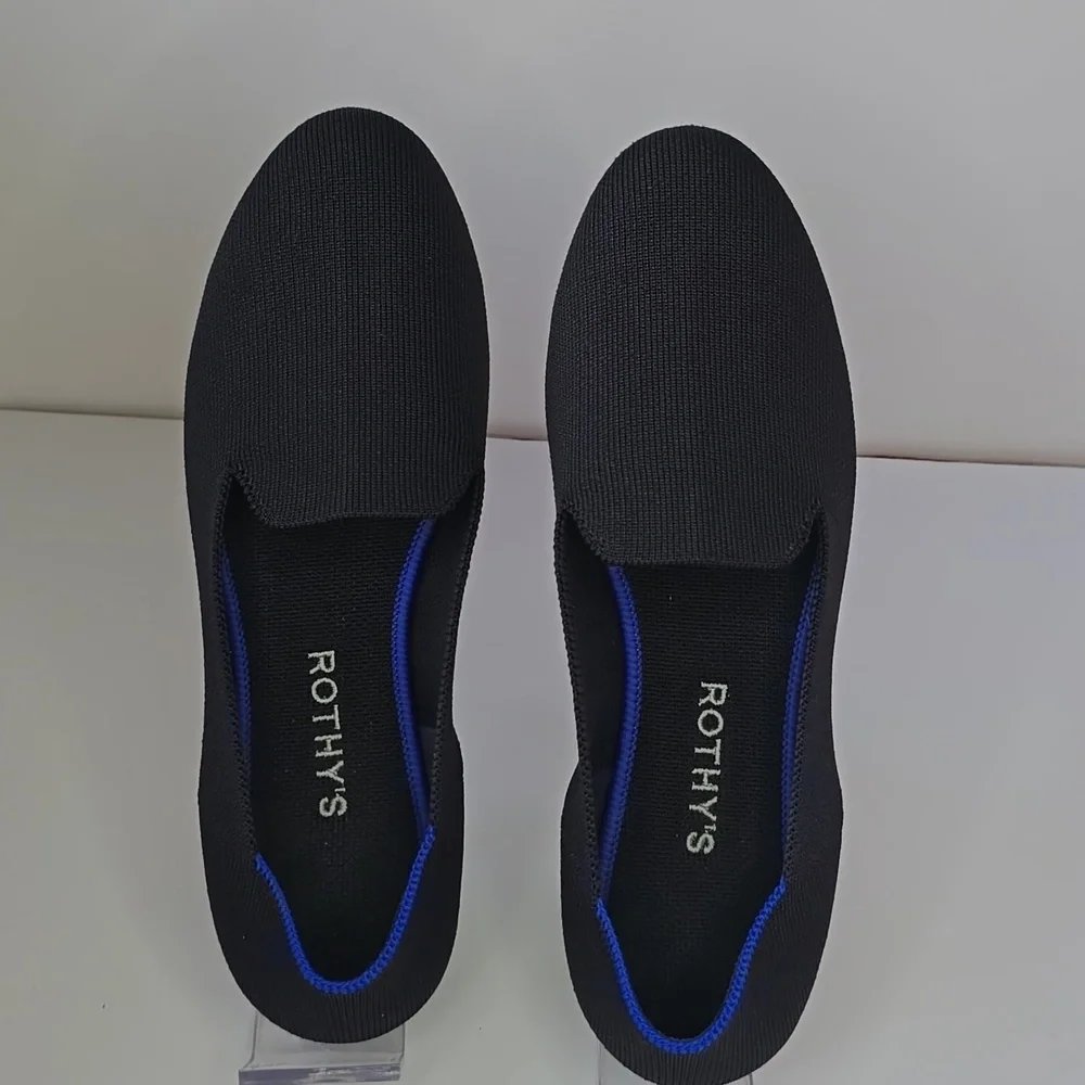 Rothy's The Loafer Black Round Toe Slip-On Flat Loafers - Picture 3 of 13